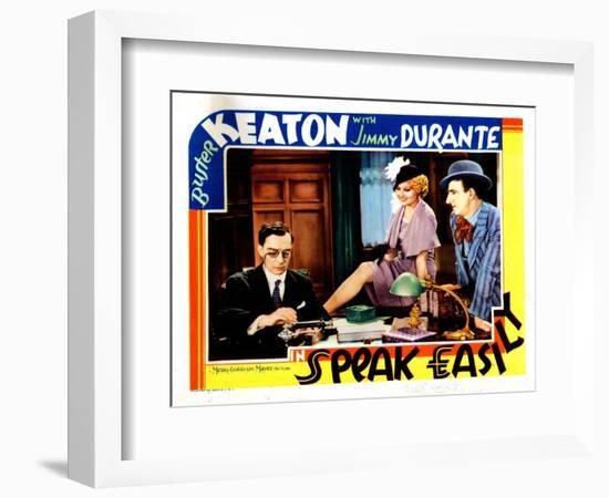 Speak Easily, from Left: Buster Keaton, Thelma Todd, Jimmy Durante, 1932-null-Framed Premium Giclee Print