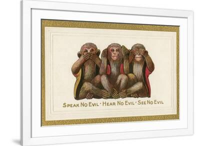 Speak, Hear, See No Evil, Three Monkeys Premium Giclee Print | Art.com