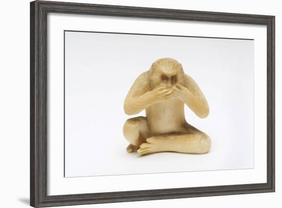 Speak No Evil, One of the Three Wise Monkeys-Japanese School-Framed Giclee Print