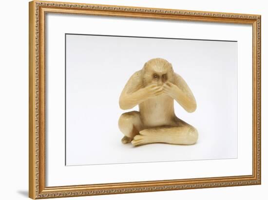 Speak No Evil, One of the Three Wise Monkeys-Japanese School-Framed Giclee Print