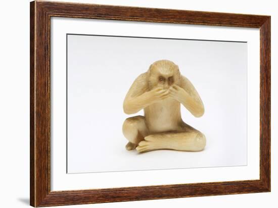 Speak No Evil, One of the Three Wise Monkeys-Japanese School-Framed Giclee Print