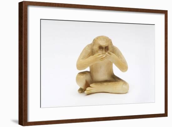 Speak No Evil, One of the Three Wise Monkeys-Japanese School-Framed Giclee Print