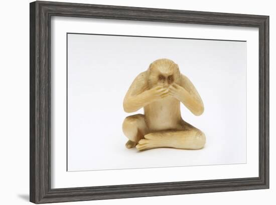 Speak No Evil, One of the Three Wise Monkeys-Japanese School-Framed Giclee Print