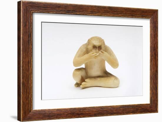 Speak No Evil, One of the Three Wise Monkeys-Japanese School-Framed Giclee Print