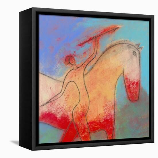 Spear Beside a Horse-Marie Bertrand-Framed Premier Image Canvas