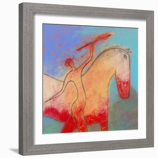 Spear Beside a Horse-Marie Bertrand-Framed Giclee Print