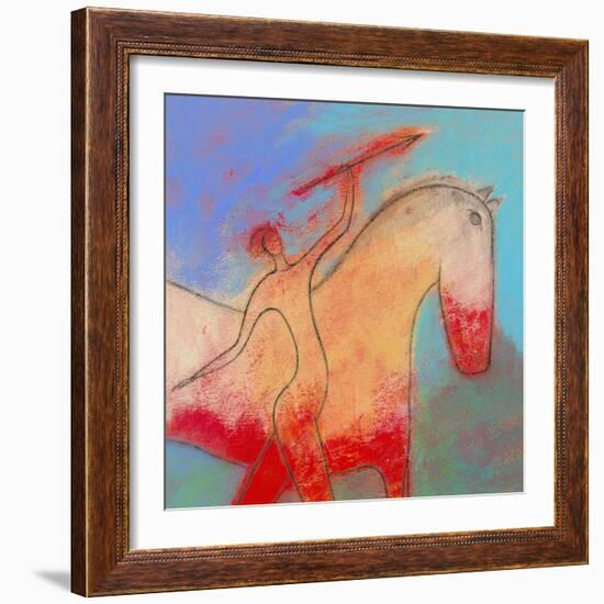 Spear Beside a Horse-Marie Bertrand-Framed Giclee Print