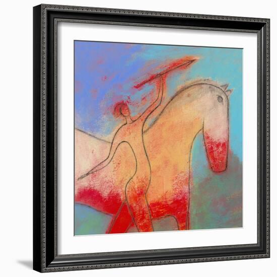 Spear Beside a Horse-Marie Bertrand-Framed Giclee Print