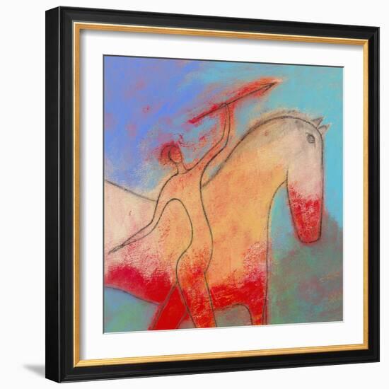 Spear Beside a Horse-Marie Bertrand-Framed Giclee Print