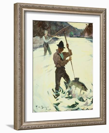 Spear Fishing, 1928 (Watercolour on Paper)-Frank Weston Benson-Framed Giclee Print