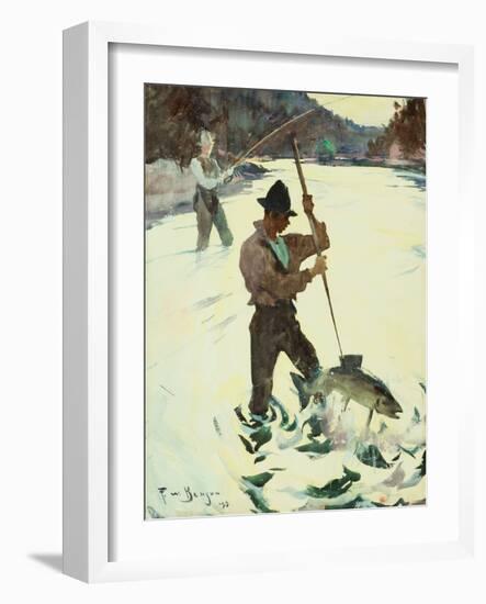 Spear Fishing, 1928 (Watercolour on Paper)-Frank Weston Benson-Framed Giclee Print