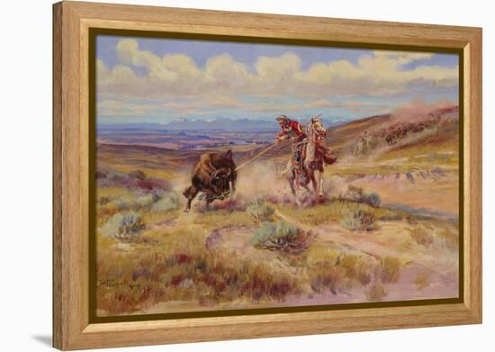 Spearing a Buffalo, 1925-Charles Marion Russell-Framed Premier Image Canvas