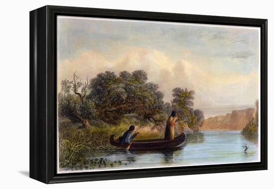 Spearing Fish from a Canoe, 1853-Seth Eastman-Framed Premier Image Canvas