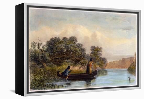 Spearing Fish from a Canoe, 1853-Seth Eastman-Framed Premier Image Canvas