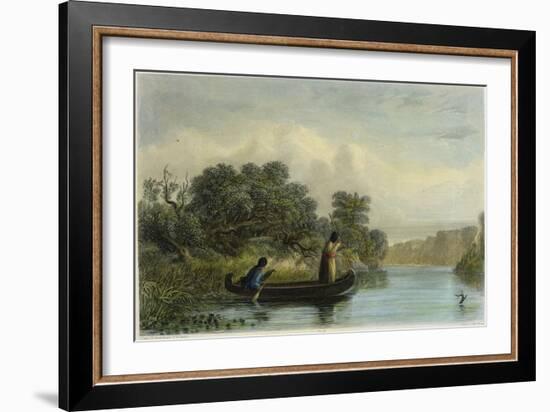 Spearing Fish from a Canoe-Seth Eastman-Framed Giclee Print