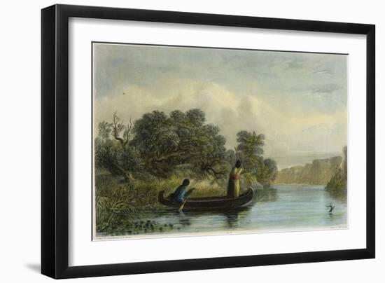 Spearing Fish from a Canoe-Seth Eastman-Framed Giclee Print