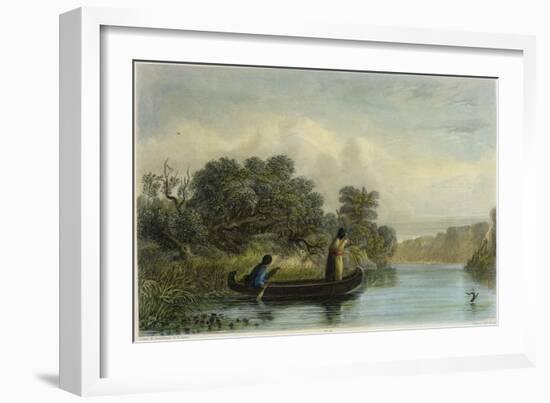 Spearing Fish from a Canoe-Seth Eastman-Framed Giclee Print