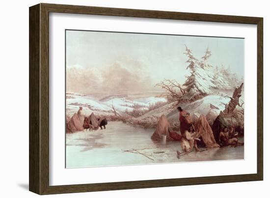 Spearing Fish in Winter-Seth Eastman-Framed Giclee Print