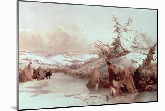 Spearing Fish in Winter-Seth Eastman-Mounted Giclee Print