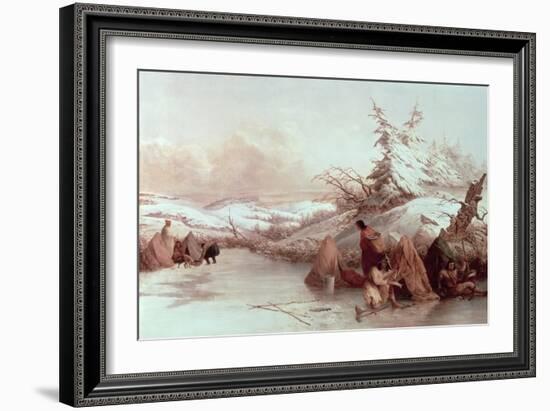 Spearing Fish in Winter-Seth Eastman-Framed Giclee Print