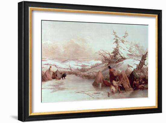 Spearing Fish in Winter-Seth Eastman-Framed Giclee Print