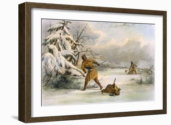 Spearing Muskrats in Winter-Seth Eastman-Framed Giclee Print