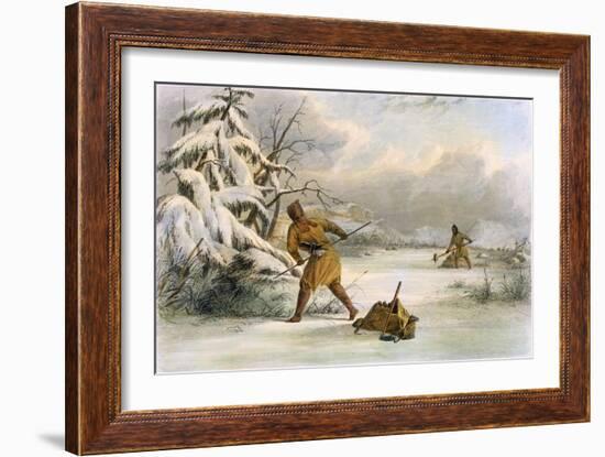 Spearing Muskrats in Winter-Seth Eastman-Framed Giclee Print