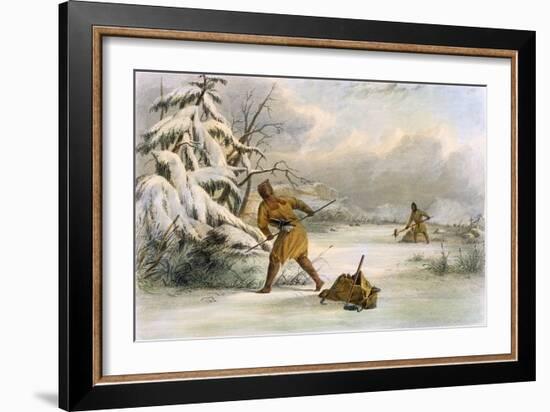 Spearing Muskrats in Winter-Seth Eastman-Framed Giclee Print