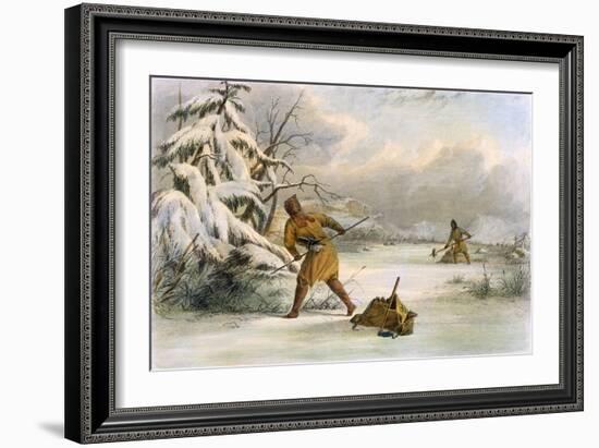 Spearing Muskrats in Winter-Seth Eastman-Framed Giclee Print