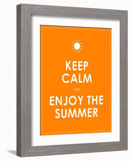 Special Summer Keep Calm Modern Motivational Background-place4design-Framed Art Print