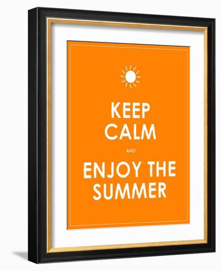 Special Summer Keep Calm Modern Motivational Background-place4design-Framed Art Print