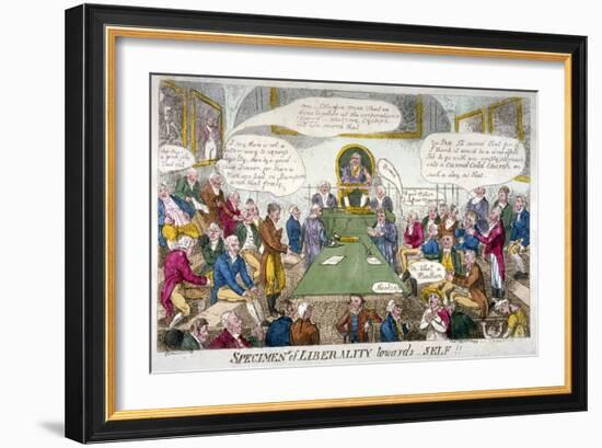 Specimens of Liberality Towards Self!!, 1809-Isaac Cruikshank-Framed Premium Giclee Print