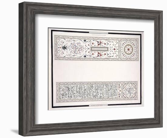 Specimens of the Mosaics, from the Tomb of the Emperor, C. 1815 (Pencil, Pen, Ink, W/C)-null-Framed Giclee Print