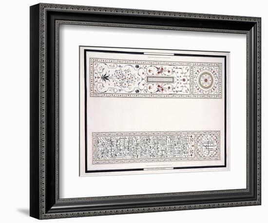 Specimens of the Mosaics, from the Tomb of the Emperor, C. 1815 (Pencil, Pen, Ink, W/C)-null-Framed Giclee Print