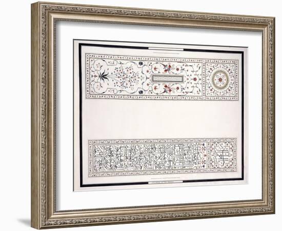 Specimens of the Mosaics, from the Tomb of the Emperor, C. 1815 (Pencil, Pen, Ink, W/C)-null-Framed Giclee Print