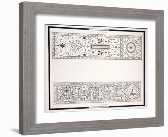 Specimens of the Mosaics, from the Tomb of the Emperor, C. 1815 (Pencil, Pen, Ink, W/C)-null-Framed Giclee Print