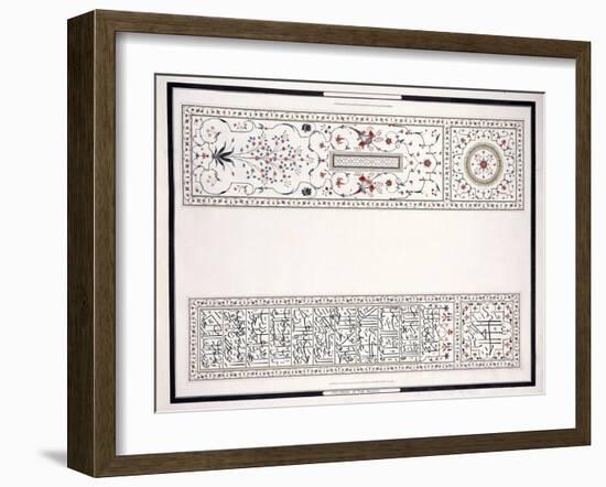 Specimens of the Mosaics, from the Tomb of the Emperor, C. 1815 (Pencil, Pen, Ink, W/C)-null-Framed Giclee Print