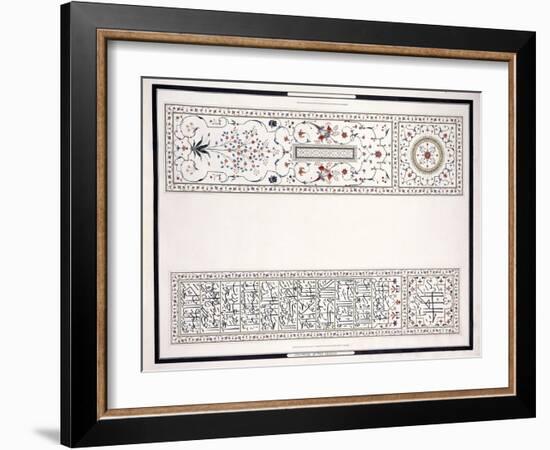 Specimens of the Mosaics, from the Tomb of the Emperor, C. 1815 (Pencil, Pen, Ink, W/C)-null-Framed Giclee Print