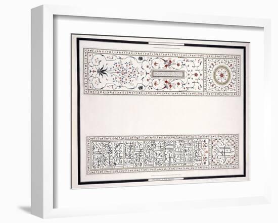 Specimens of the Mosaics, from the Tomb of the Emperor, C. 1815 (Pencil, Pen, Ink, W/C)-null-Framed Giclee Print