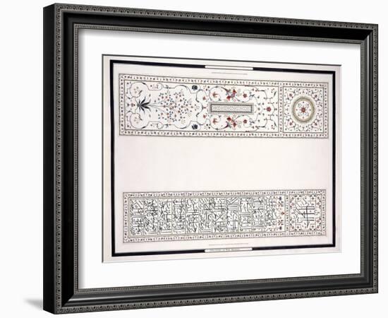 Specimens of the Mosaics, from the Tomb of the Emperor, C. 1815 (Pencil, Pen, Ink, W/C)-null-Framed Giclee Print