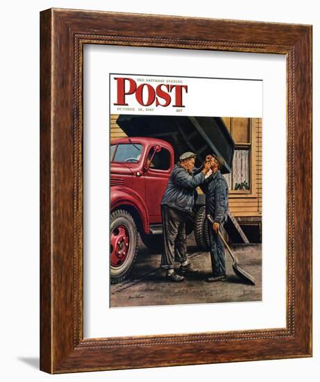 "Speck of Coal," Saturday Evening Post Cover, October 18, 1947-Stevan Dohanos-Framed Giclee Print