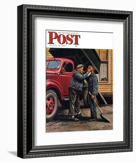 "Speck of Coal," Saturday Evening Post Cover, October 18, 1947-Stevan Dohanos-Framed Giclee Print