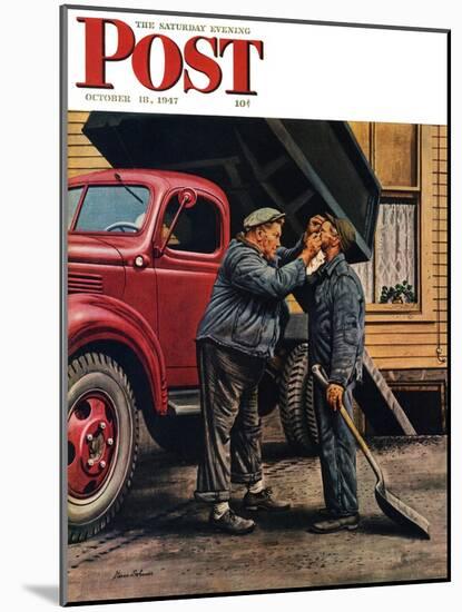 "Speck of Coal," Saturday Evening Post Cover, October 18, 1947-Stevan Dohanos-Mounted Giclee Print