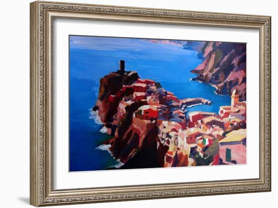 Spectacular Cinque Terre View to Vernazza, Ligure-Markus Bleichner-Framed Art Print