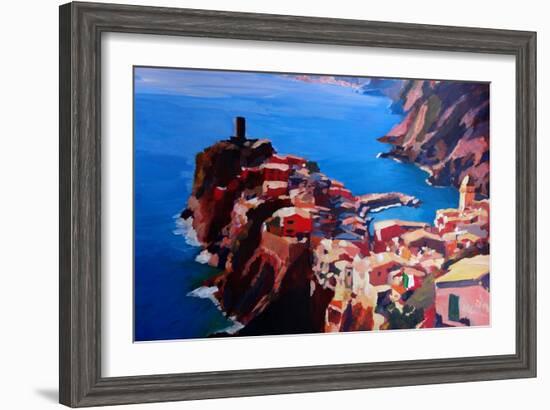 Spectacular Cinque Terre View to Vernazza, Ligure-Markus Bleichner-Framed Art Print