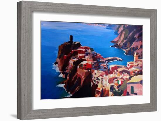 Spectacular Cinque Terre View to Vernazza, Ligure-Markus Bleichner-Framed Art Print