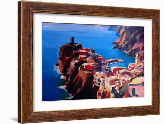 Spectacular Cinque Terre View to Vernazza, Ligure-Markus Bleichner-Framed Art Print