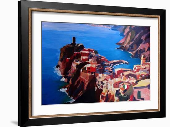 Spectacular Cinque Terre View to Vernazza, Ligure-Markus Bleichner-Framed Art Print