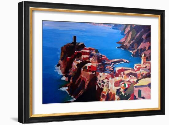 Spectacular Cinque Terre View to Vernazza, Ligure-Markus Bleichner-Framed Art Print