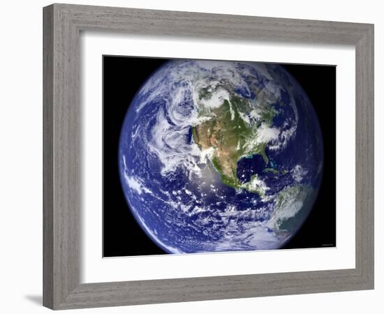 Spectacular Detailed True-Color Image of the Earth Showing the Western Hemisphere-Stocktrek Images-Framed Photographic Print